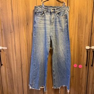 American Eagle Super High Rise Wide Leg Baggy Jeans Women’s Size 6 Regular